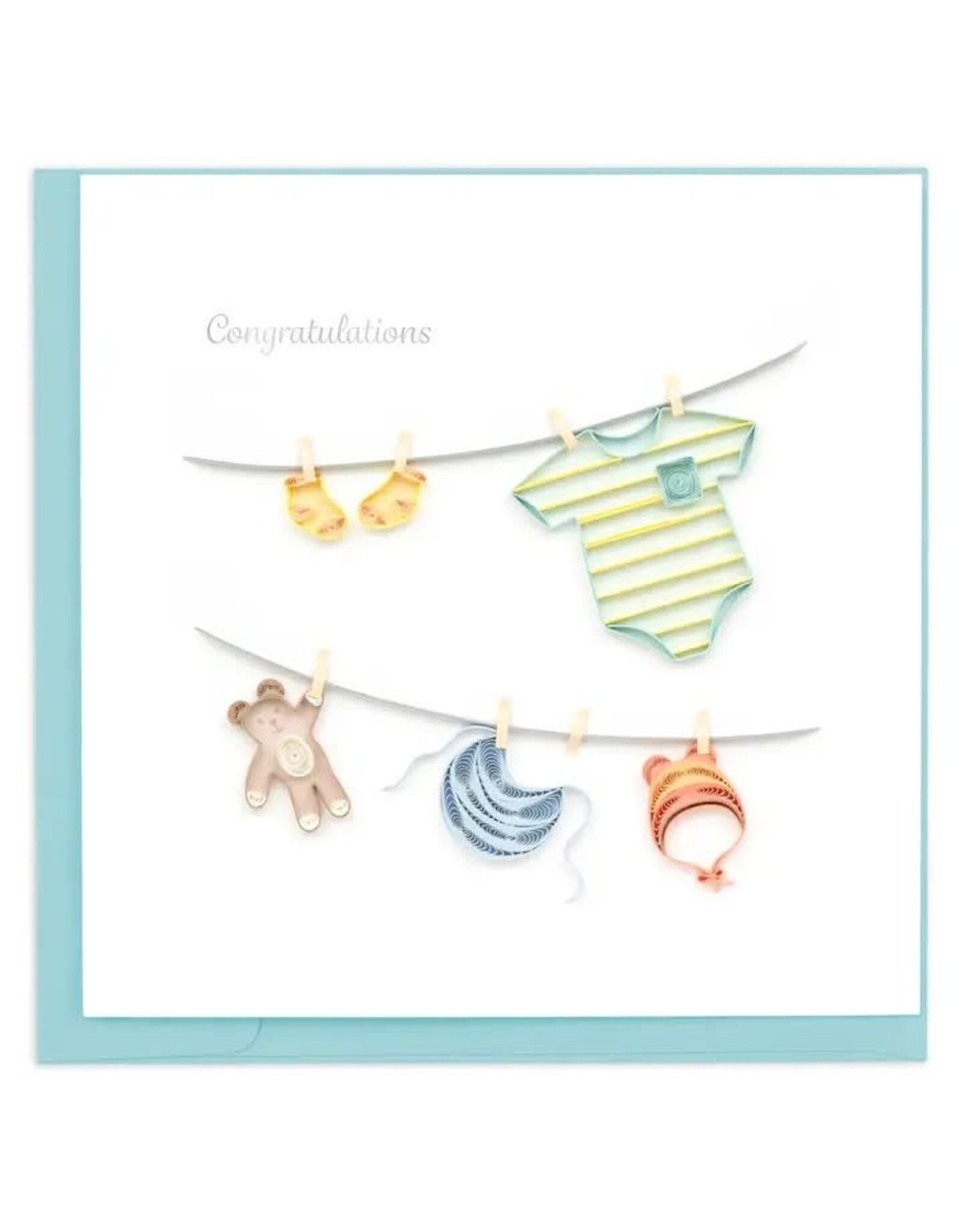 quilling Baby Clothesline Quilled Card
