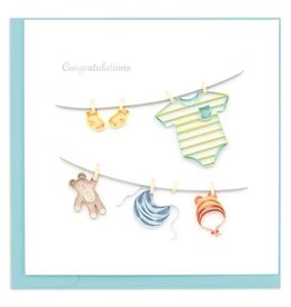 quilling Baby Clothesline Quilled Card