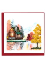 Trade roots Quilled Cozy Autumn Cabin Greeting Card, Vietnam