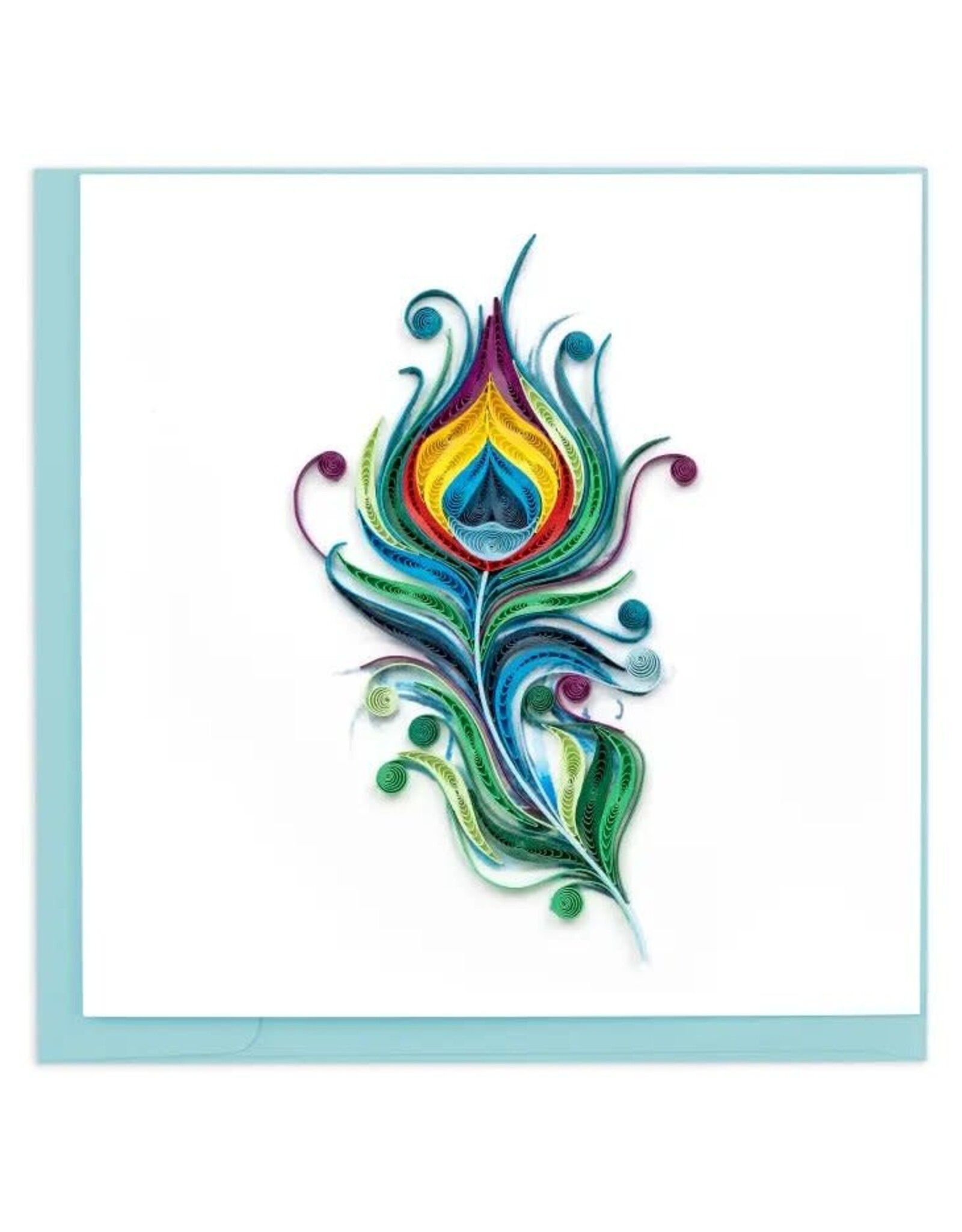 Trade roots Peacock Feather Quilling Card