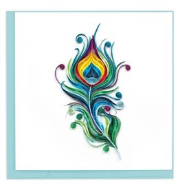 Trade roots Peacock Feather Quilling Card