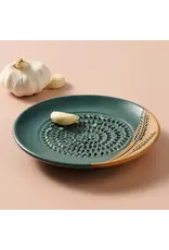 Jhapa Wheat Ceramic Olive Oil Dish w/ Garlic Grater, Nepal