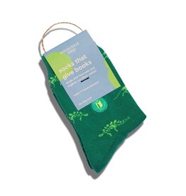 Kids Socks That Give Books (Green Dinosaurs)