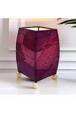 Mini Square Cocoa Leaf Lamp Purple, Cocoa Leaves On Shade