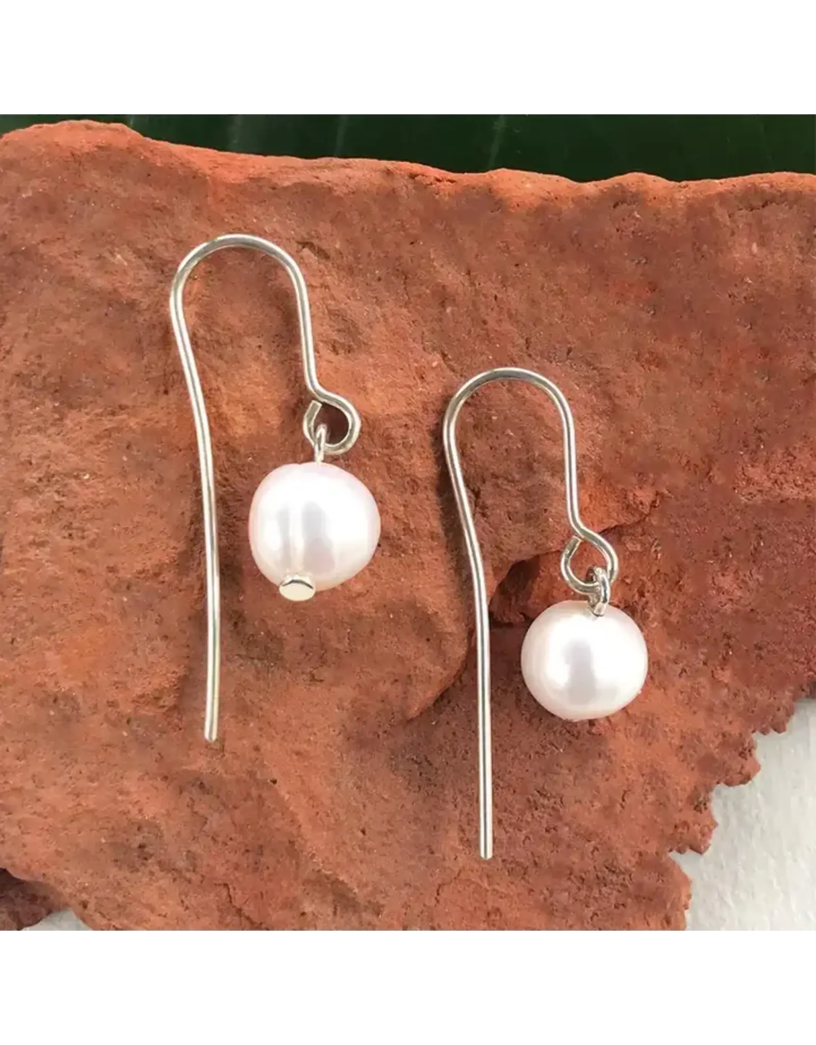 Simplicity Pearl Earrings - Sterling Silver, Indonesia