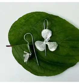 Exquisite Flower Dangle Earrings - Sterling Silver, Indonesia