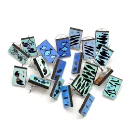 Mid Century Modern Fish Stud Earrings, Guatemala