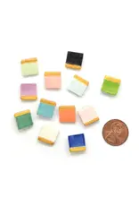 Contemporary Ceramic Golden Square Studs - Assorted Colors, Guatemala