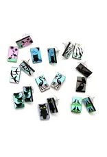 Mid Century Modern Bird Stud Earrings, Guatemala