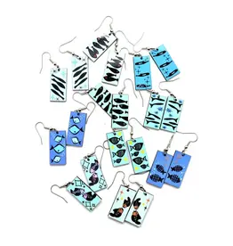 Mid Century Modern Fish Dangle Earrings, Guatemala