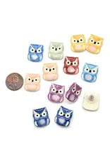 Ceramic Owl Stud Earrings, Guatemala