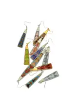 Western Style Glass Bead Triangle Earrings | Fall Colors, Guatemala