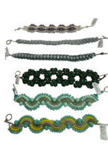 Beaded Bracelet with Alpaca Silver Clasp, Mexico