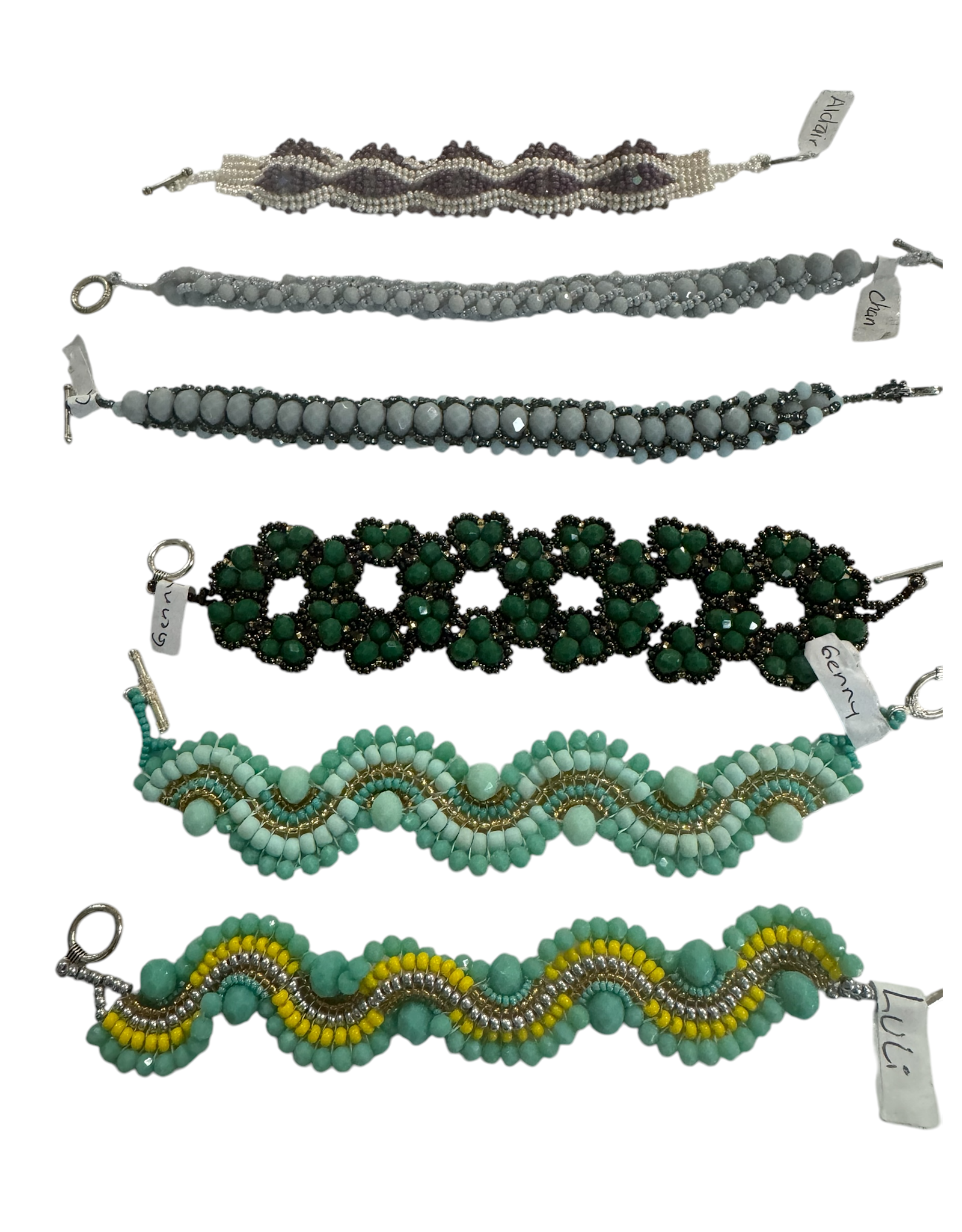 Beaded Bracelet with Alpaca Silver Clasp, Mexico