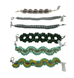 Beaded Bracelet with Alpaca Silver Clasp, Mexico