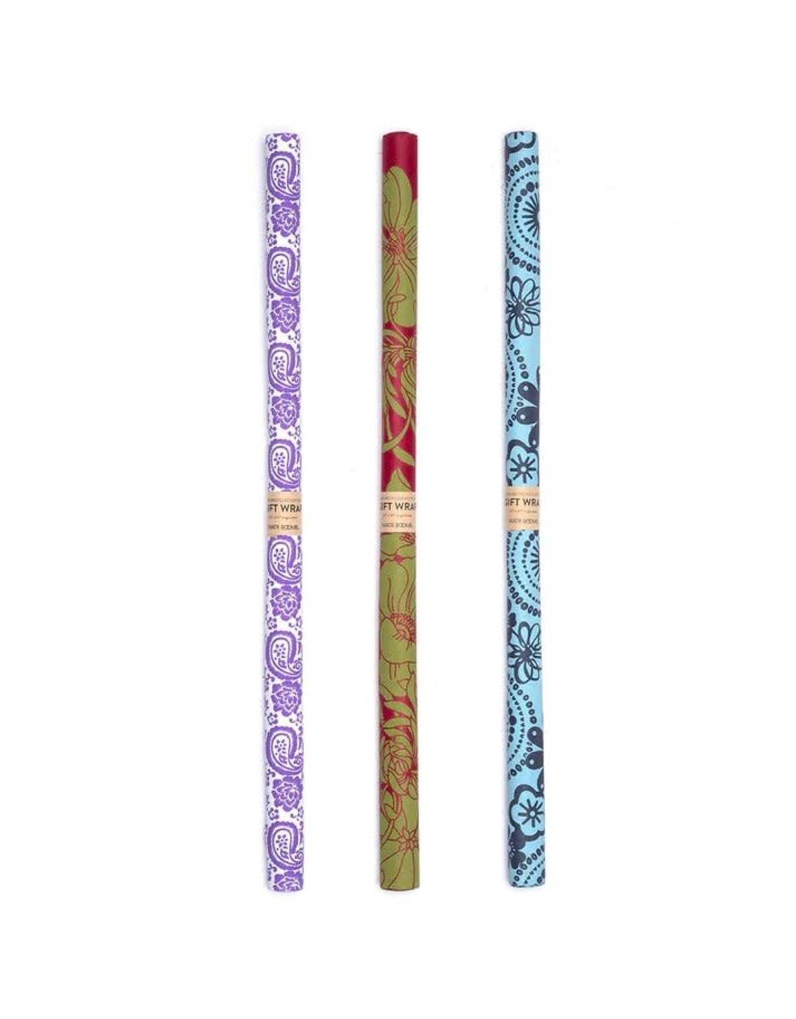 Trade roots Recycled Paper Gift Wrap, India, 22" L, 30" W, 1 rolls of 5 pieces