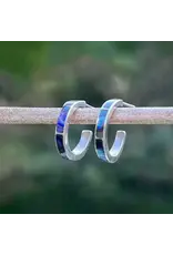 Abalone Inlay Huggies - Sterling Silver, Indonesia