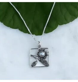 Flower Box Pearl Necklace - Sterling Silver, Indonesia