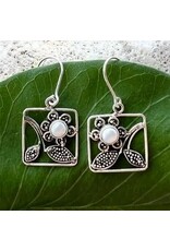 Flower Box Pearl Earrings - Sterling Silver, Indonesia