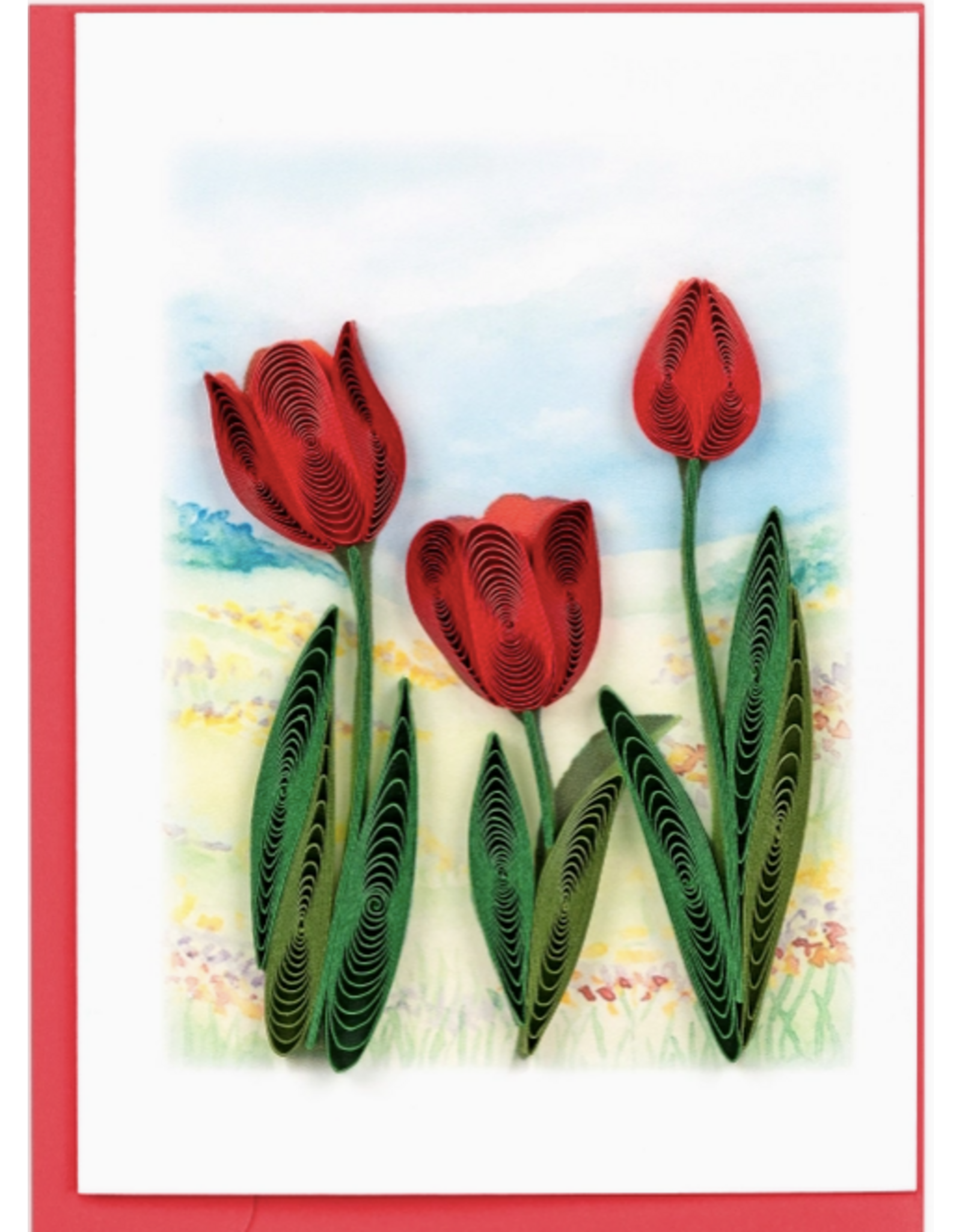 Trade roots Red Tulip  Quill Gift Enclosure, Vietnam