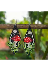 Woodland Mushroom Fringe Earrings
