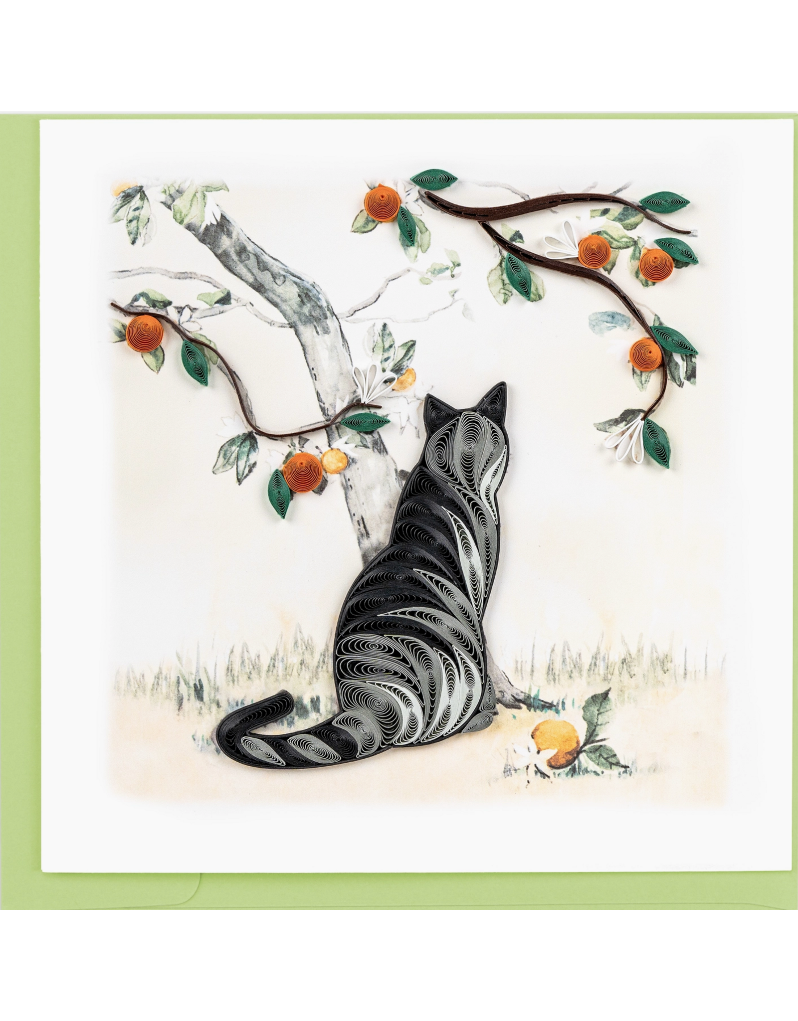 Cat and Orange Branch Greeting Card, Vietnam