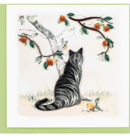 Cat and Orange Branch Greeting Card, Vietnam