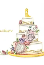 Quilled Floral Wedding Cake Greeting Card