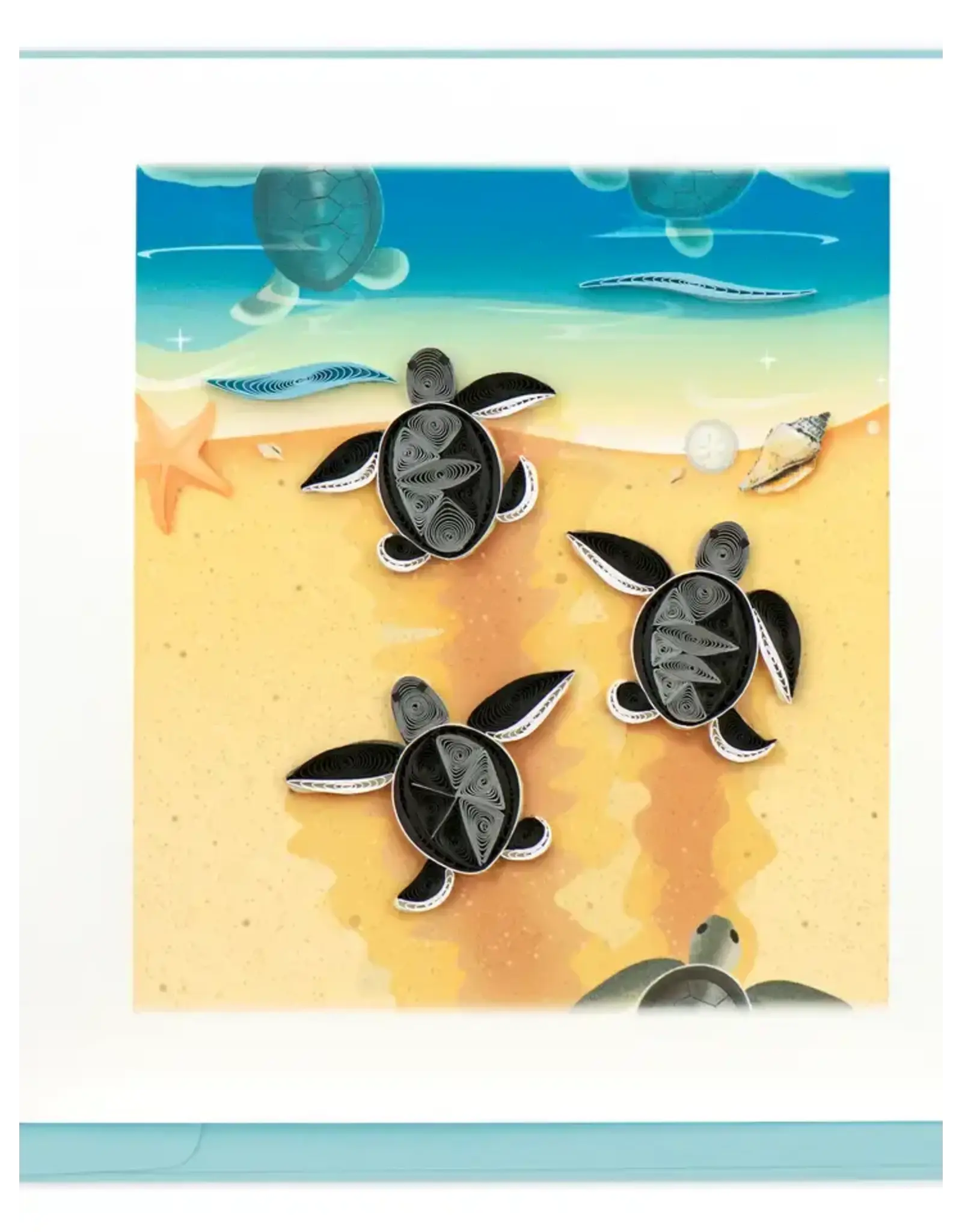 Sea Turtle Hatchlings Quill Card