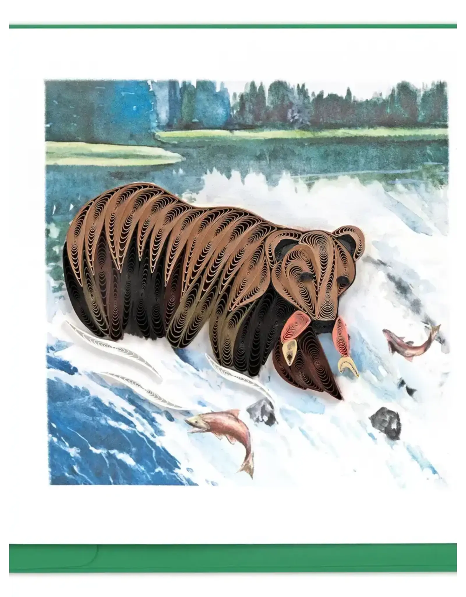 Wild Grizzly Bear Quilling Card