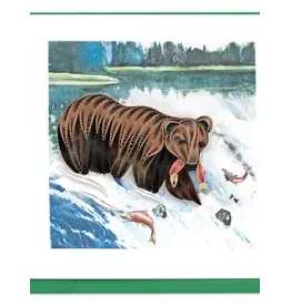 Wild Grizzly Bear Quilling Card