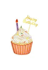 Polka Dot Cupcake Quill Card