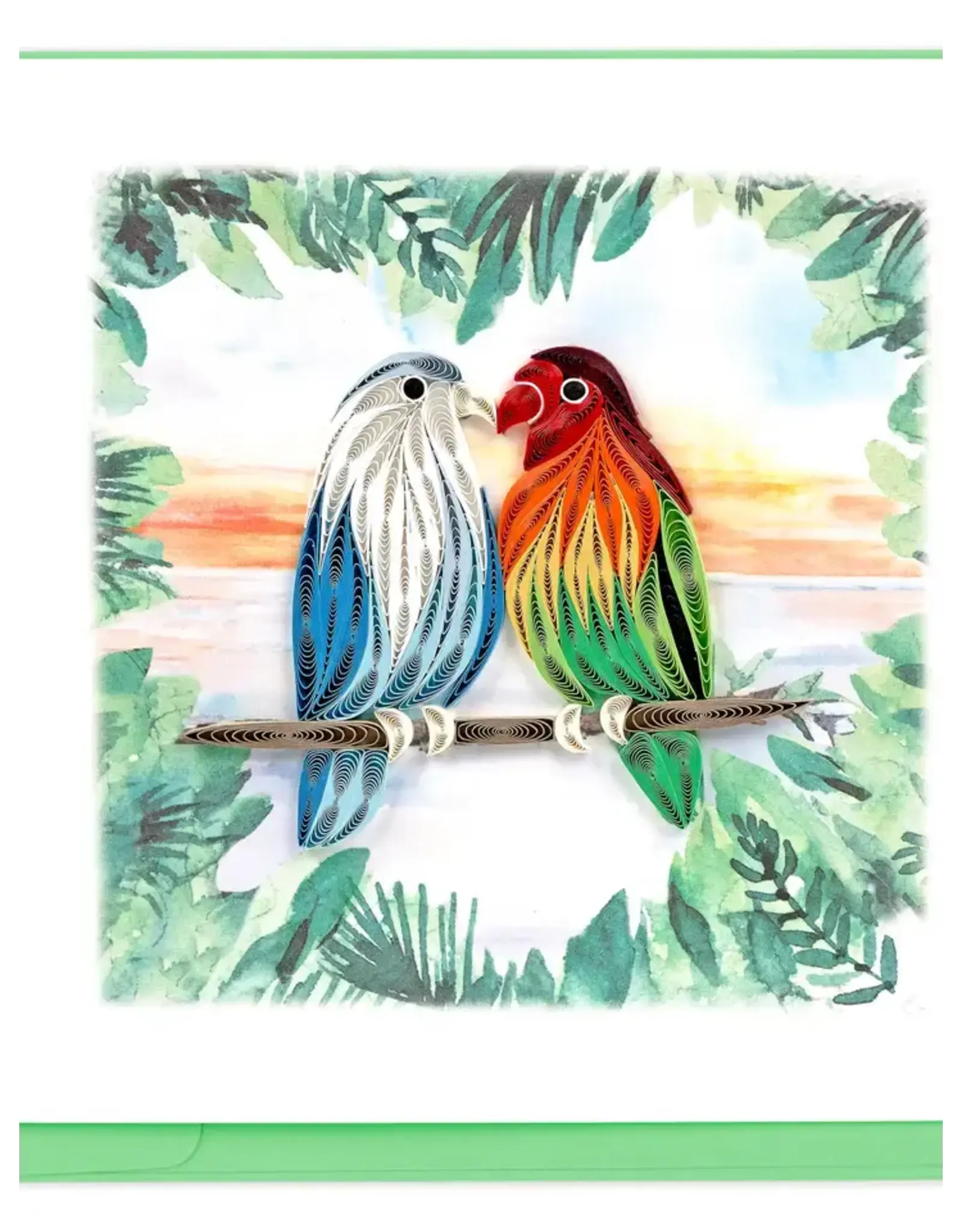 Pair of Lovebirds Quilling Cards, Vietnam