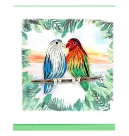 Pair of Lovebirds Quilling Cards, Vietnam