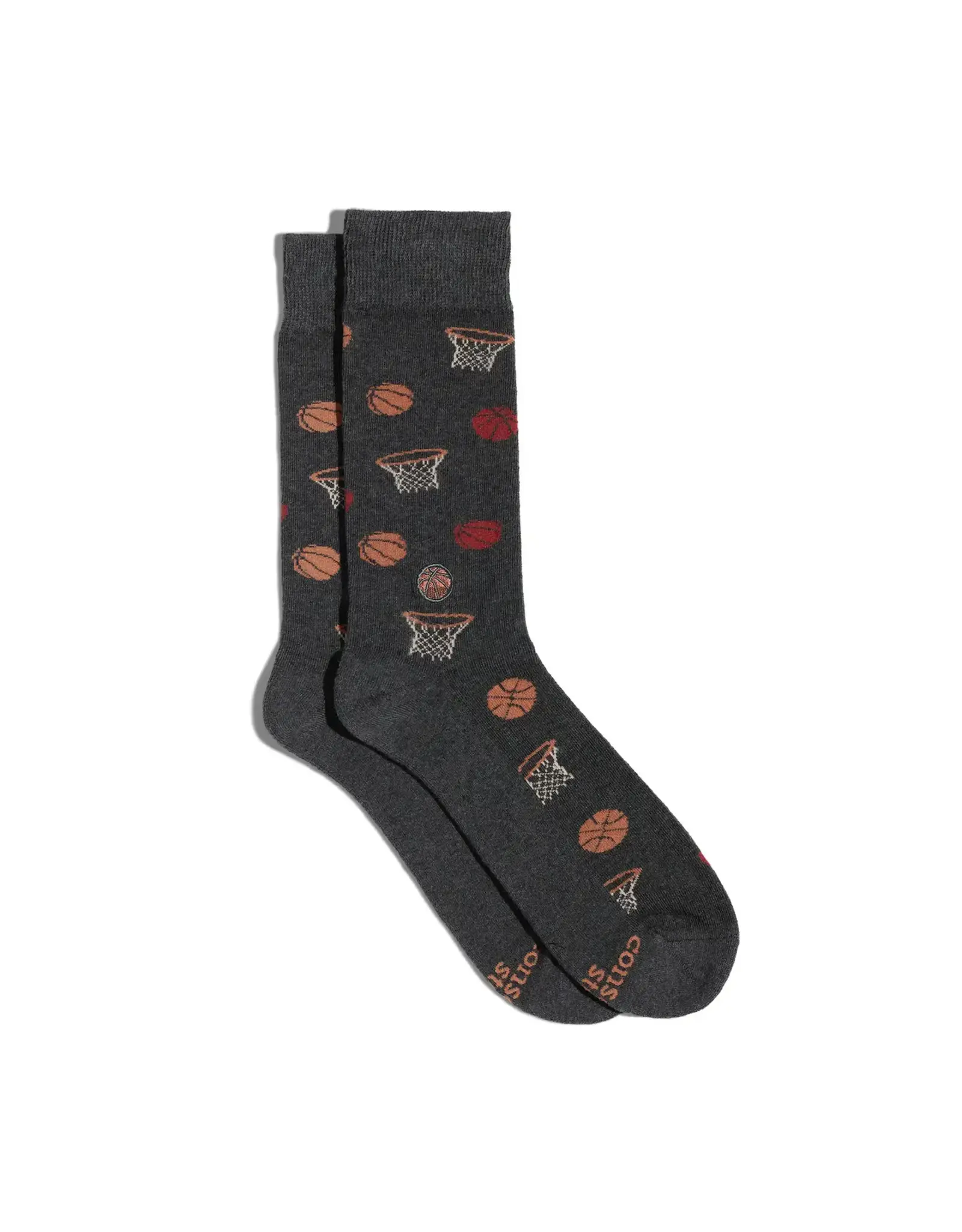 Socks That Support Youth Sports (Gray Basketballs)