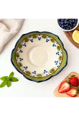 Hand-Painted Ceramic Scalloped Bowl, Guatemala