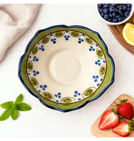 Hand-Painted Ceramic Scalloped Bowl, Guatemala