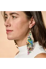 Beaded Bird Fringe Earrings