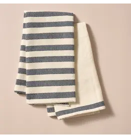 Multi-Striped Cream Black Tea Towel Set
