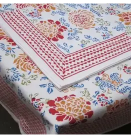 Handblock Print Canton Flower Tablecloth, VARIOUS SIZES