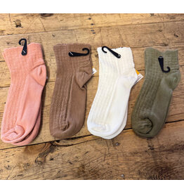 Organic Cotton, Scallop Quarter Socks