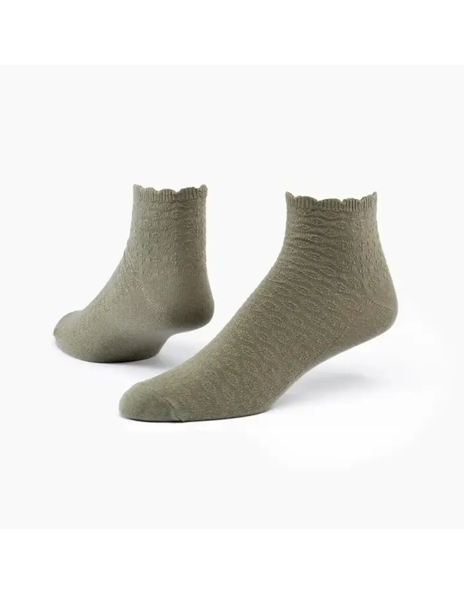 Organic Cotton, Scallop Quarter Socks