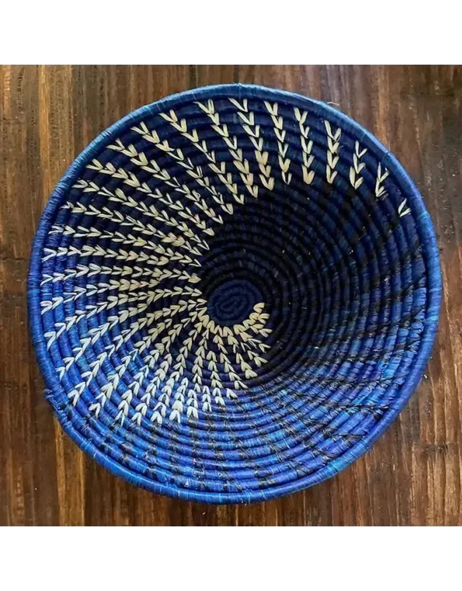 Royal Blue Raffia Fruit Basket