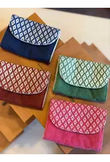 “Chie” Card Holder, Handwoven Cotton w/ Small Diamonds Pattern