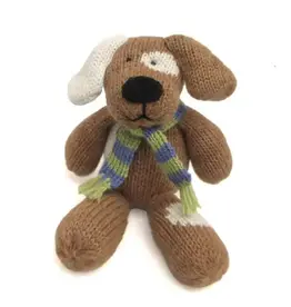 Handmade Knit Brown Spotted Dog