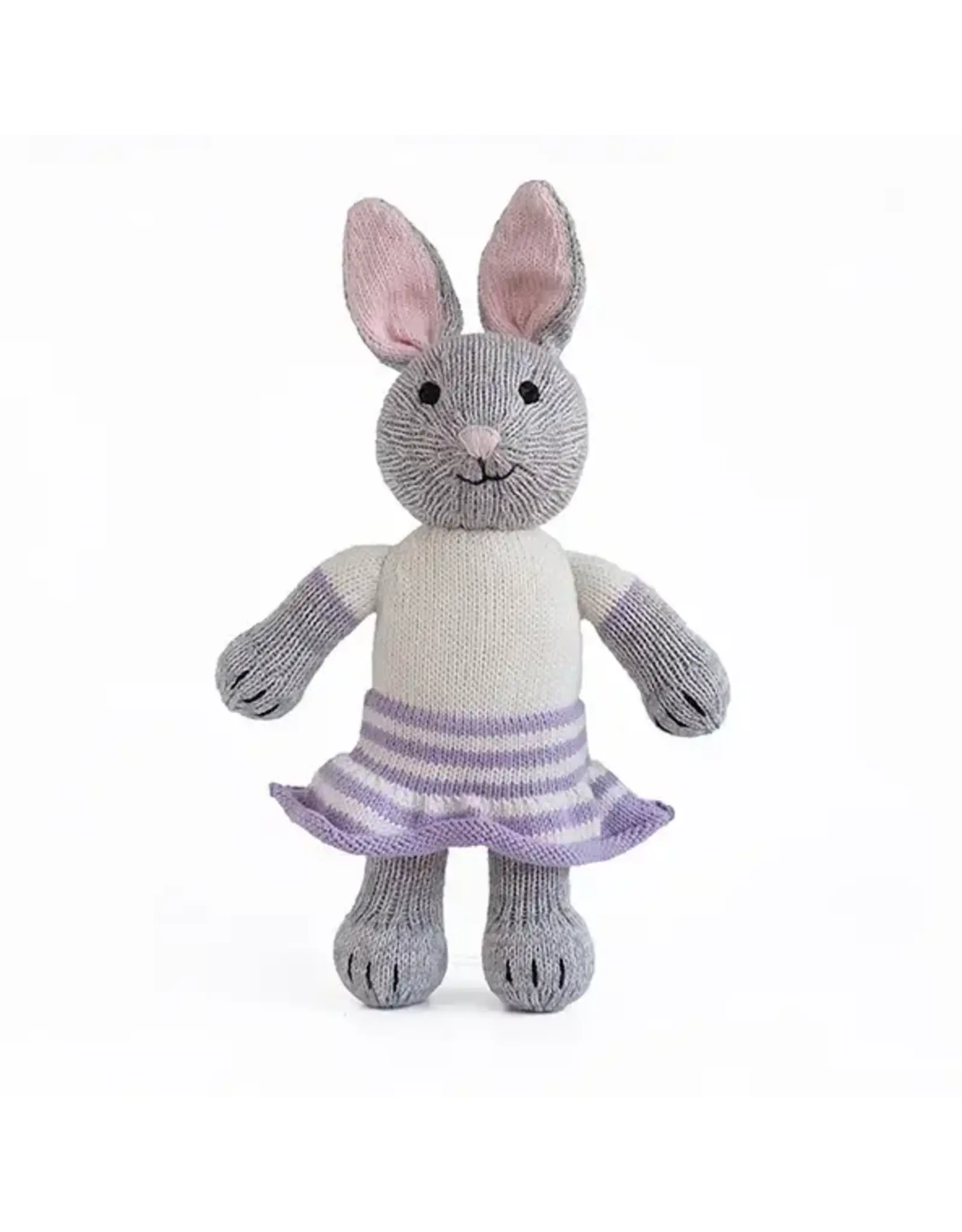 Handmade Knit Grey Bunny in Skirt