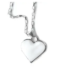 Corazon Blanco White Heart Pendant with Chain