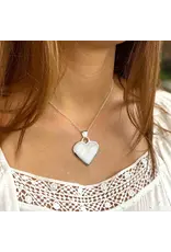 Corazon Blanco White Heart Pendant with Chain