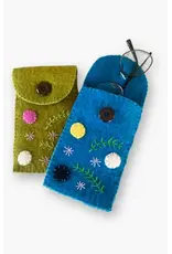 Felt Embroidered Eyeglass Holder with Button