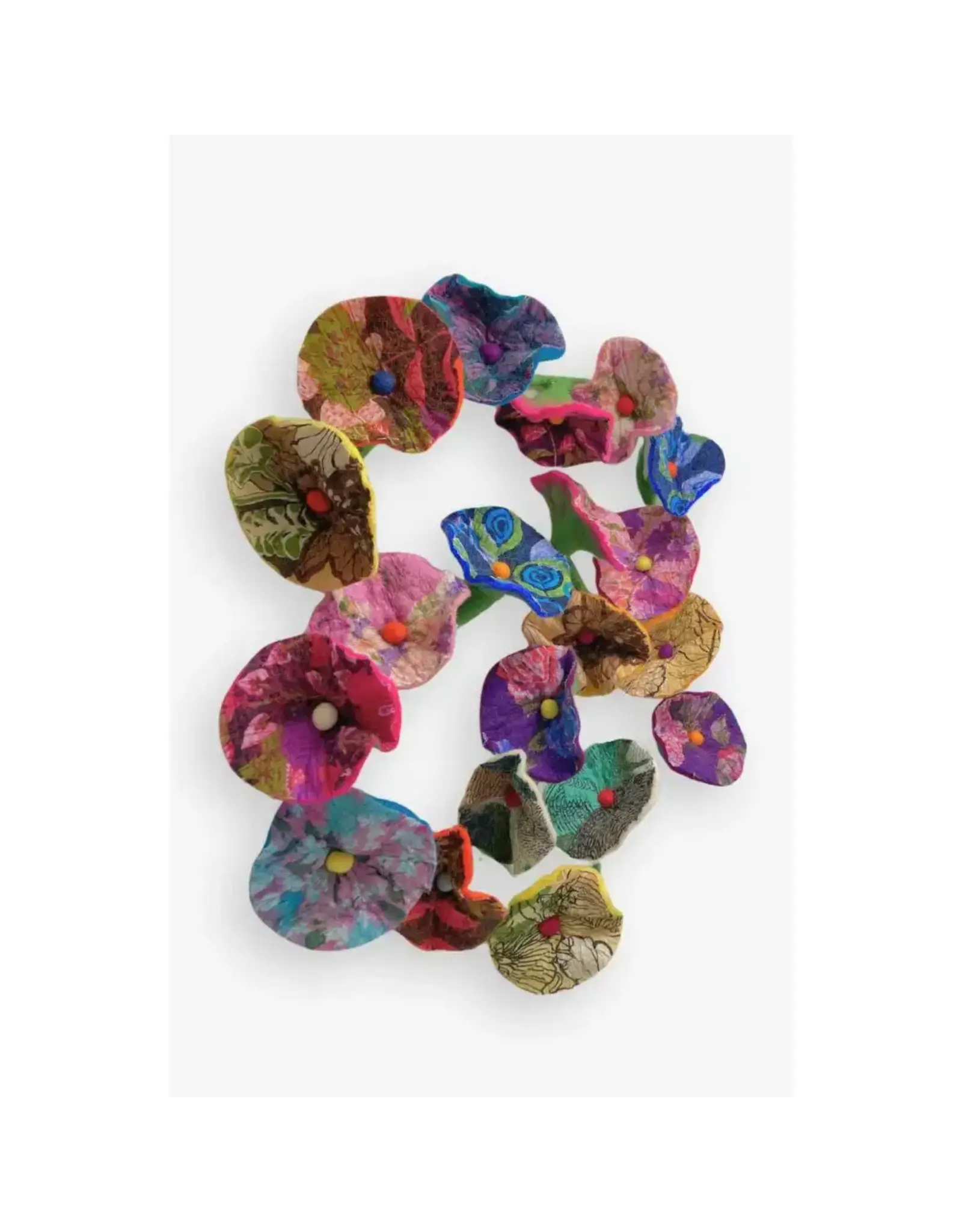 Sari Infused Felt Flower Garland, Nepal